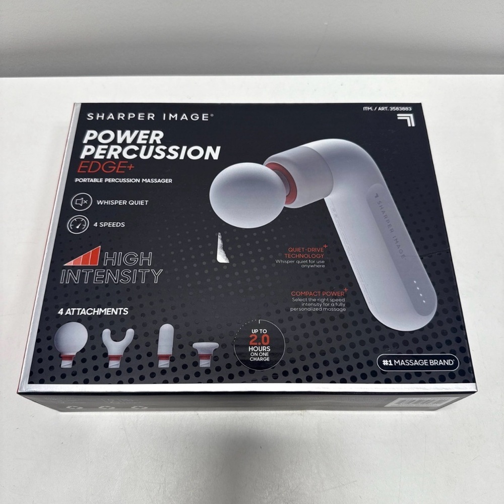Sharper Image Edge+ Percussion Massager - White and Gray